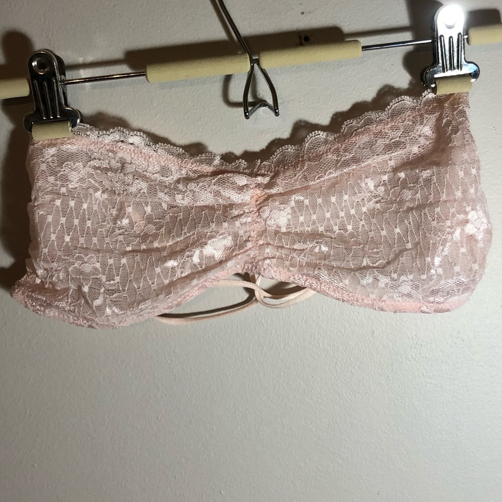Free People Pink Lace Bandeau Bralette